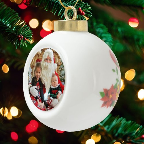 Kids Photo Decorative Display Family Photo Ceramic Ball Christmas Ornament