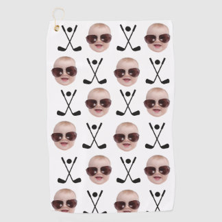 Kids Photo For Dad Baby Face Best Dad By Par  Golf Towel