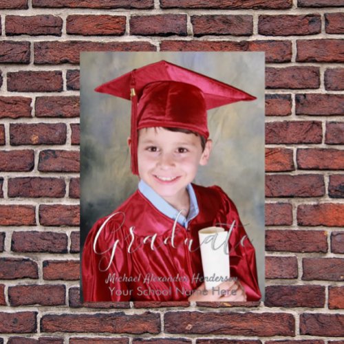 Kids Photo Graduation Foil Invitation