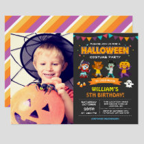 Kids Photo Halloween Birthday Costume Party Invite