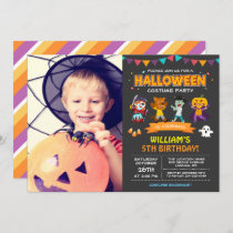Kids Photo Halloween Birthday Costume Party Invite