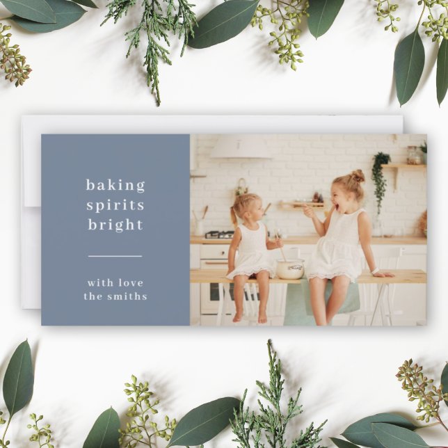 Kids Photo Holiday Card | Baking Spirits Bright (Share your sweet holiday spirit with a modern Baking Spirits Bright card by Guava)