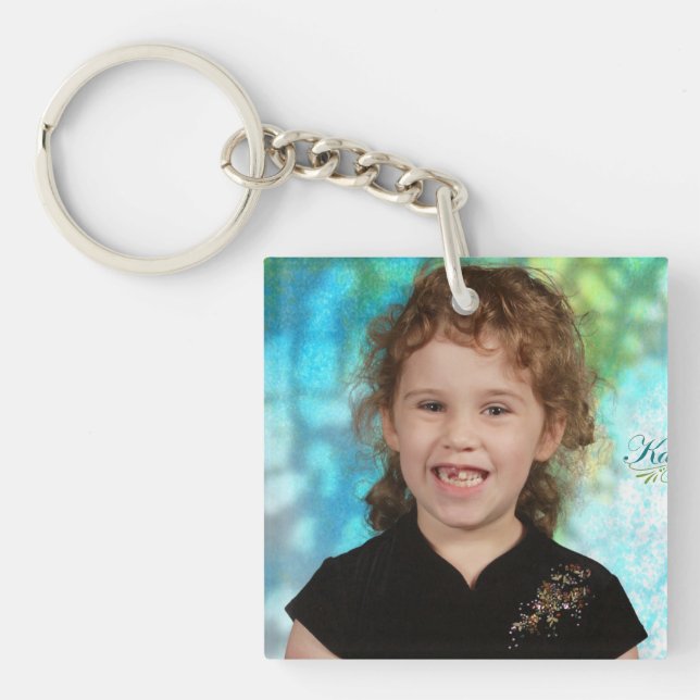 Kids Photo Keychain Gift for Mom or Grandma (Front)