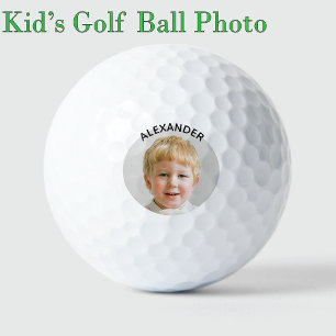 Kids Photo Monogram Template Birthday Golf Balls