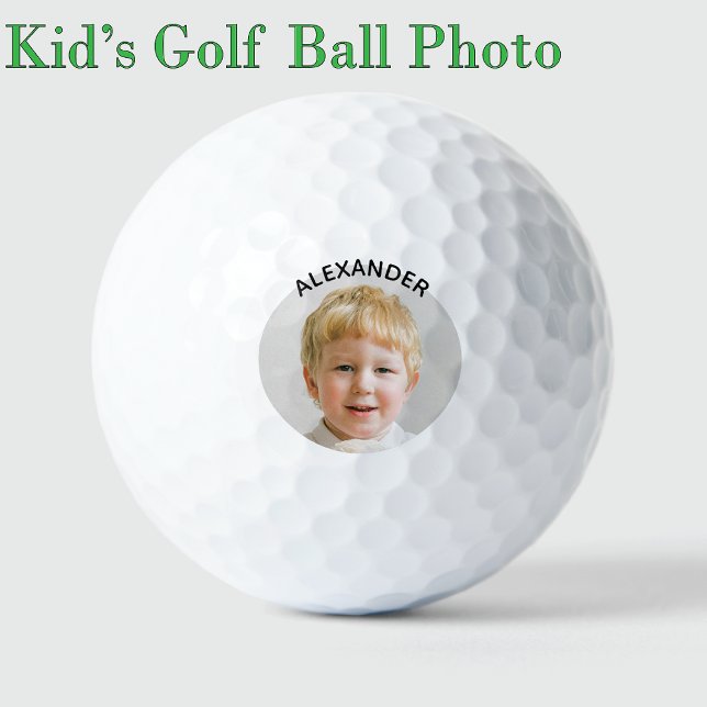 Kids Photo Monogram Template Birthday Golf Balls (Creator Uploaded)