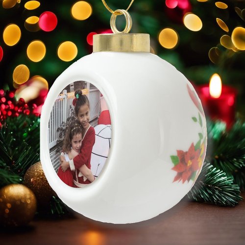 Kids Photo or Family Photo Ceramic Ball Christmas Ornament
