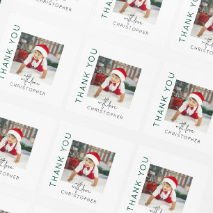 Kids Photo Thank You Square Sticker