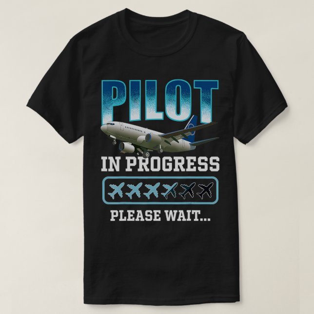 Kids Pilot In Progress, Future pilot Airplane Love T-Shirt (Design Front)