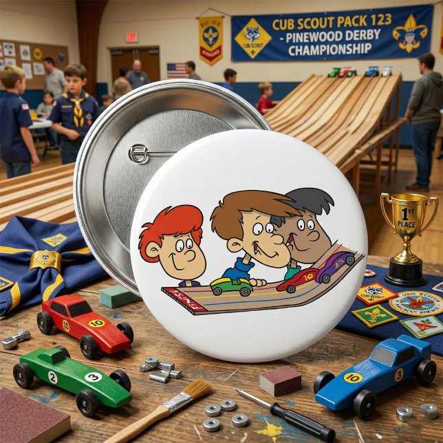 Kids Pinewood Derby Car Race Button (Creator Uploaded)