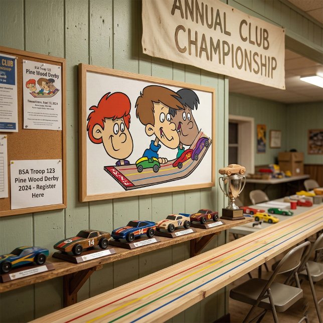Kids Pinewood Derby Car Race Poster (Creator Uploaded)