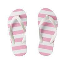 Kids Pink and White Striped Flip Flops Kids Pink and White Striped Flip Flops