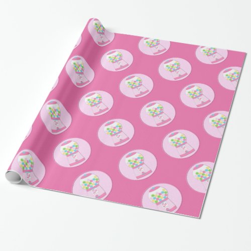 Kids Pink Bubblegum Machine Wrapping Paper