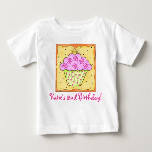 Kids Pink Cupcake Tee Shirt