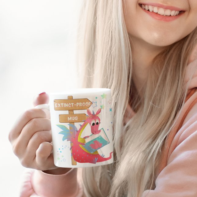 Kids Pink Dragon Extinct proof ceramic Mug  (Creator Uploaded)