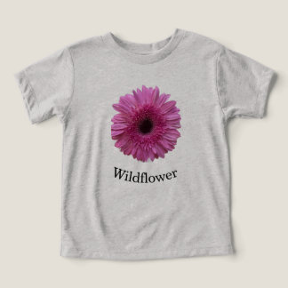 Kids Pink Gerbera Daisy Wildflower Toddler T-Shirt