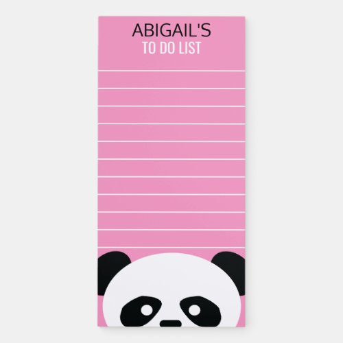 Kids Pink Kawaii Panda To Do List Girls Magnetic Notepad