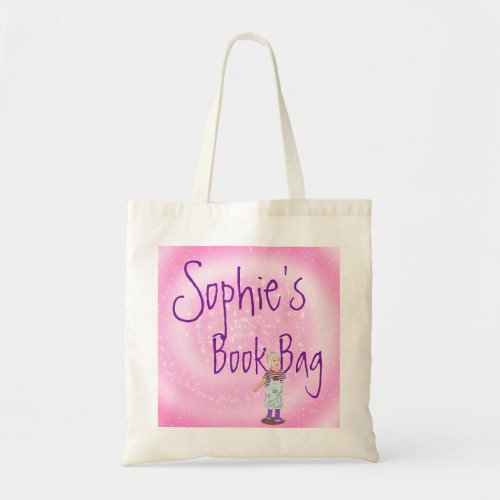 Kids Pink Library Book Bag Young Child