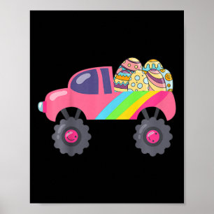 Kids Pink Monster Truck Eggs Easter Egg Hunting Ki Poster