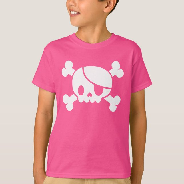 Kid's Pink Pirate T-shirt (Front)