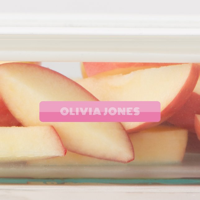 Kids Pink Purple Personalized Back to School Labels (Affixed)