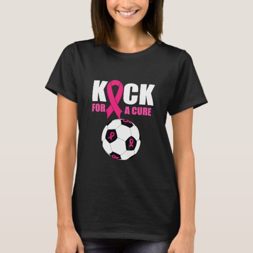 Kids Pink Ribbon Soccer Ball For Girls Boys Kick T_Shirt