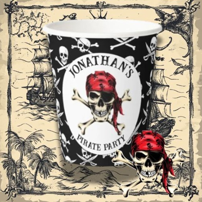  kids Pirate Birthday Party Paper Cups (Creator Uploaded)