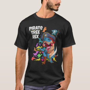 Kids Pirate Christmas Dinosaur Tree Rex Paleo Cute T-Shirt
