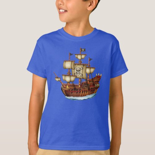 Kids Pirate Ship Nautical T_shirt