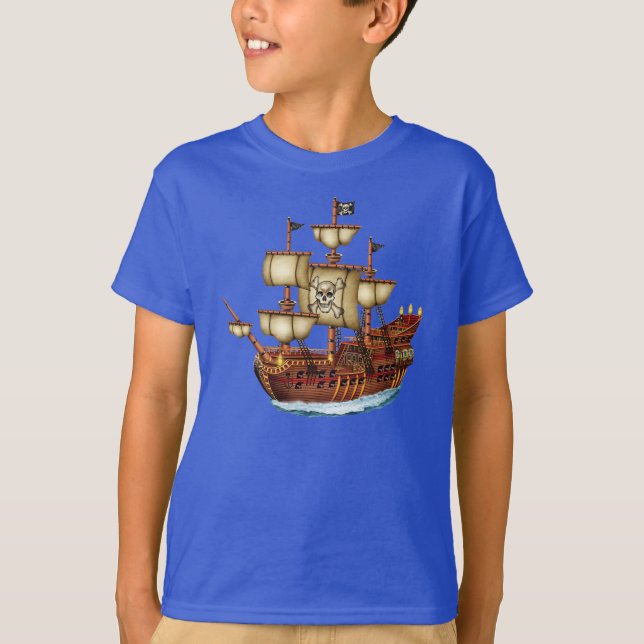 Kid's Pirate Ship Nautical T-shirt (Front)