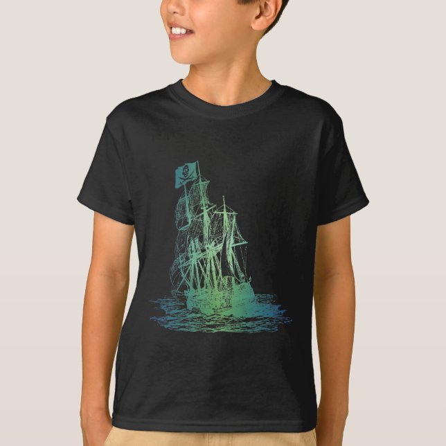 Kids Pirate Ship T-Shirt (Front)