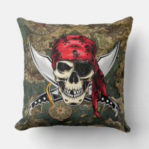 kids’ pirate throw pillow