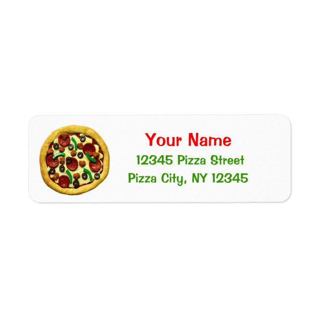 Kids Pizza Birthday Party Label (Front)
