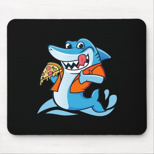 Kids Pizza Lover Shark Ocean Funny Animal Foodie  Mouse Pad