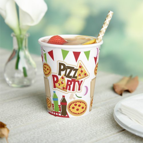 Kids Pizza Party Paper Cups