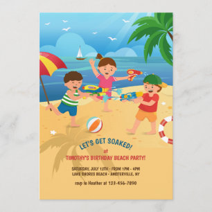 Kid's Play at the Beach Invitation