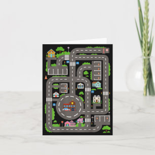 Kids Play Cars On Dads Back Funny Fathers Day Race Card