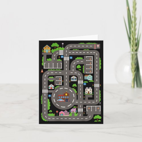 Kids Play Cars On Dads Back Funny Fathers Day Race Card