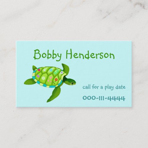Kid's Play date calling card Business Card Templates
