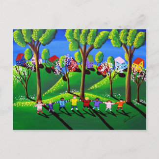 Kids Play Red Rover Post Card