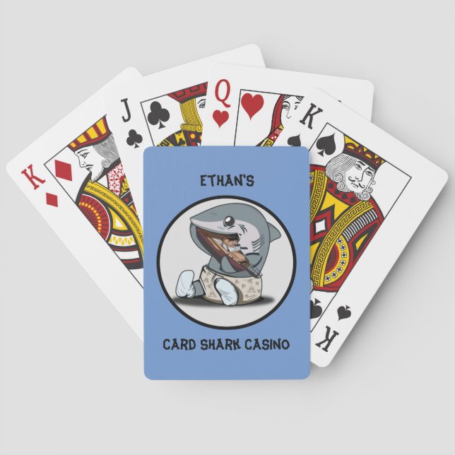 Kid's Playing Cards - shark theme (Back)