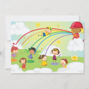 Kids Playing In A Park Invitations