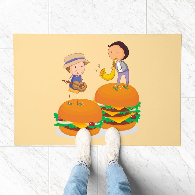 Kids Playing Music on Giant Cheeseburgers  Doormat (Creator Uploaded)