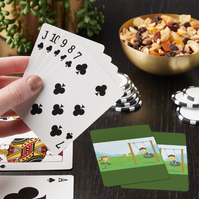 Kids Playing on Tire Swing Poker Cards (Creator Uploaded)