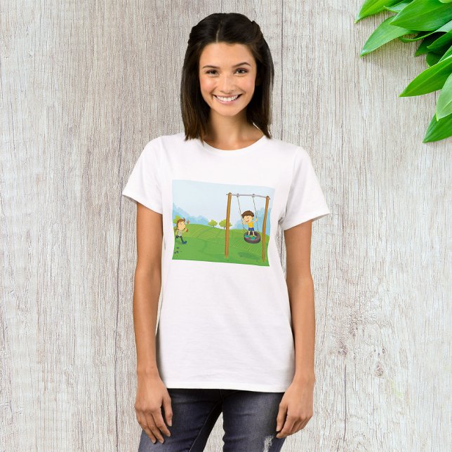 Kids Playing on Tire Swing T-Shirt (Creator Uploaded)