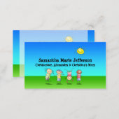 Kids Playing Outdoors Calling Card, Personal Use (Front/Back)