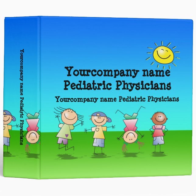 Kids Playing Outdoors on a Sunny Day 3 Ring Binder (Front/Spine)