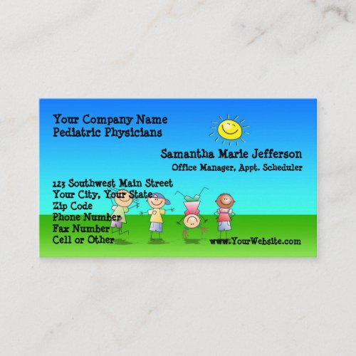 Kids Playing Outdoors on a Sunny Day Appointment Business Cards