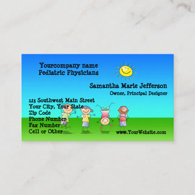 Kids Playing Outdoors on a Sunny Day Appointment Card | Zazzle