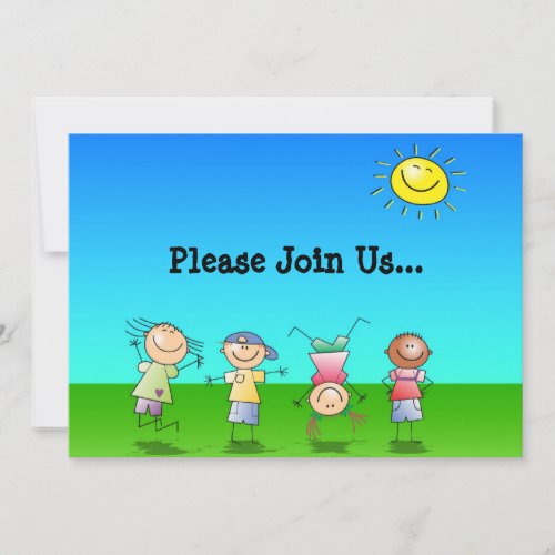 Kids Playing Outdoors on a Sunny Day Invite