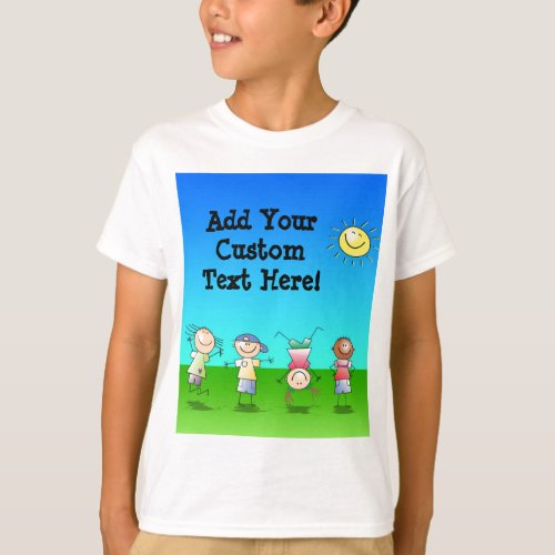 Kids Playing Outdoors on a Sunny Day T_Shirt